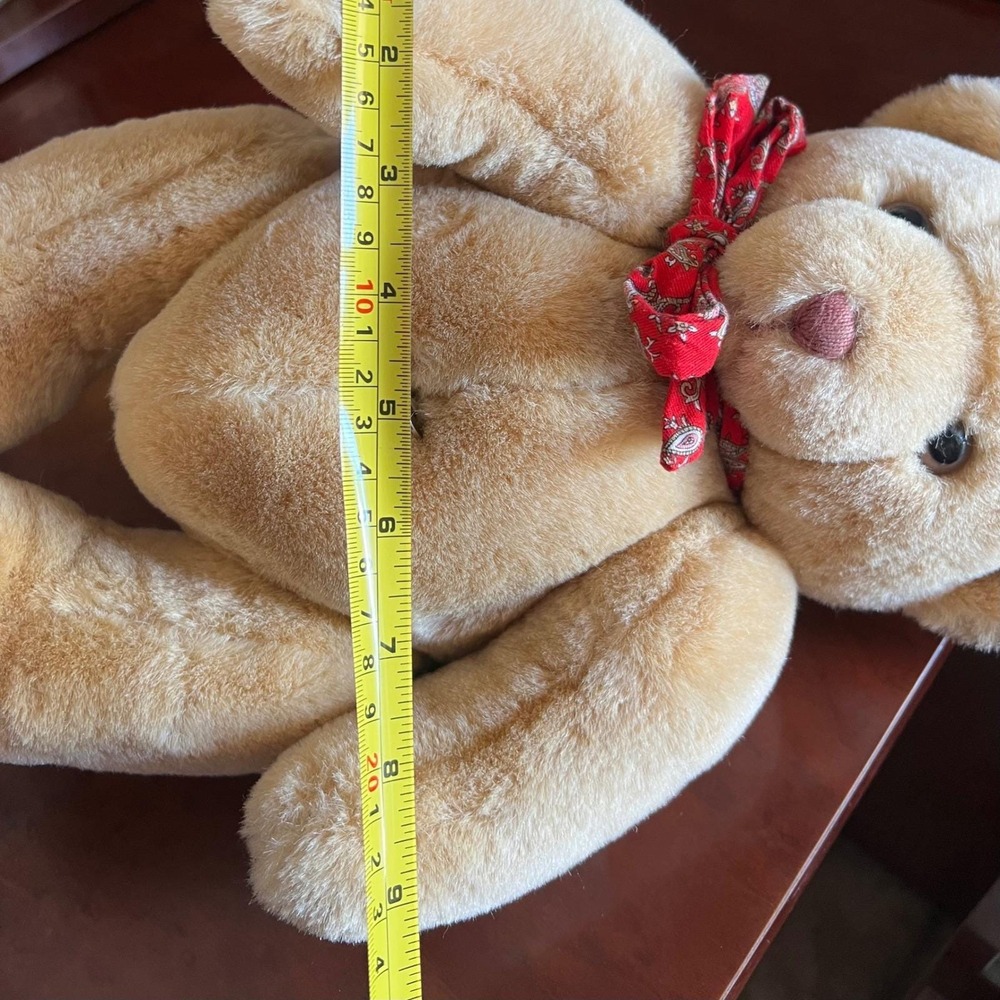 Vtg Eden Toys‎ Musical Teddy Bear 80s Plush Music Box Korea Red Bow Collectible - Picture 8 of 9